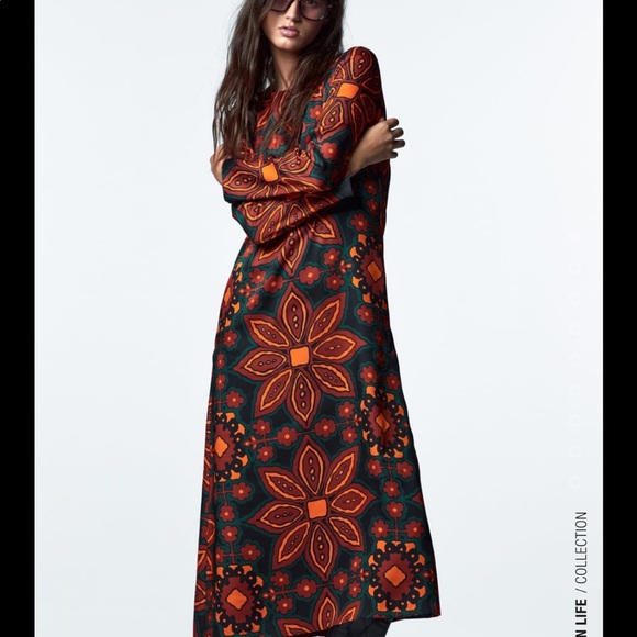 Zara printed midi dress - Picture 10 of 15